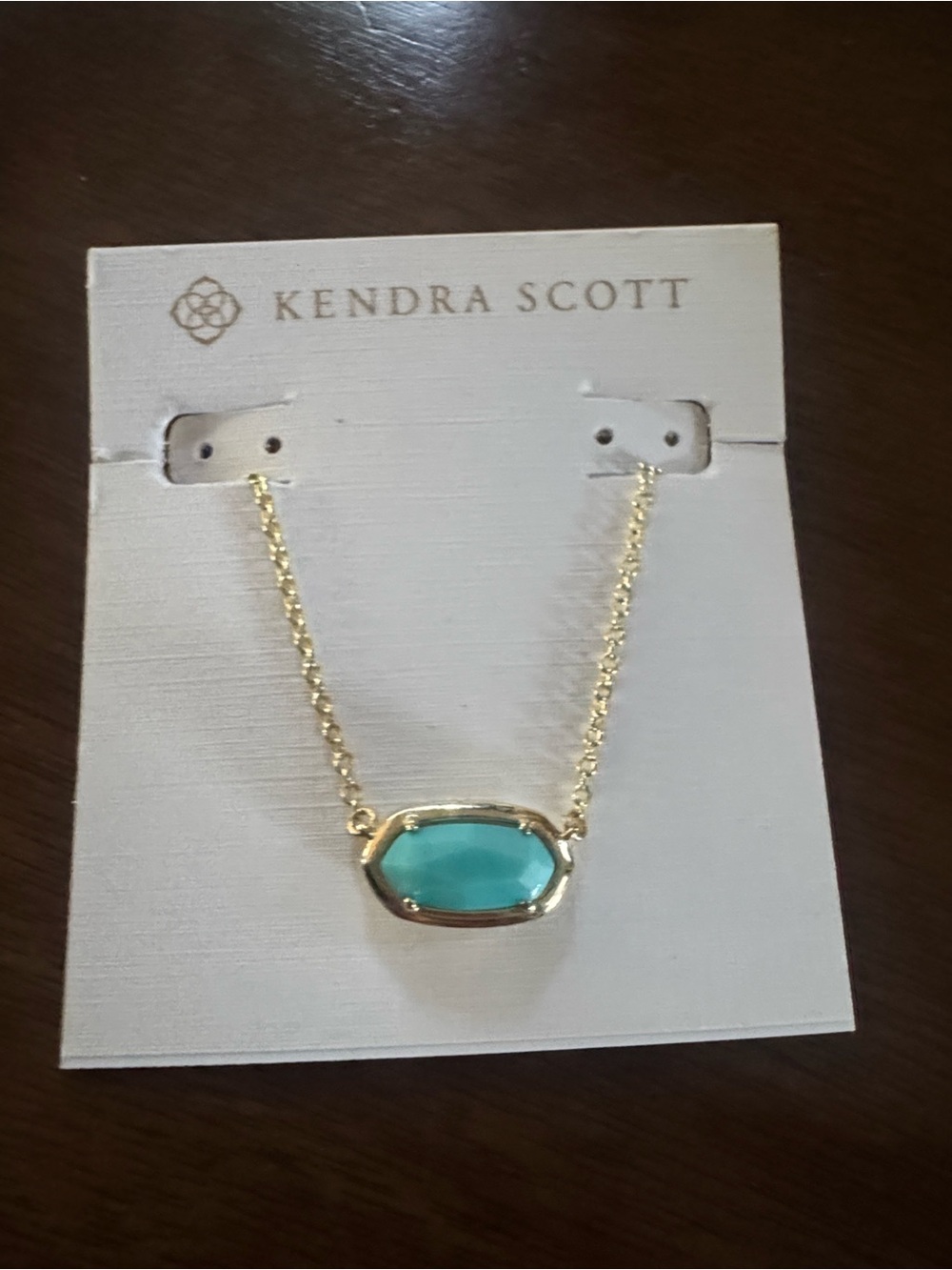 Kendra Scott Elisa Turquoise Stone Pendant gold Necklace NEW $75